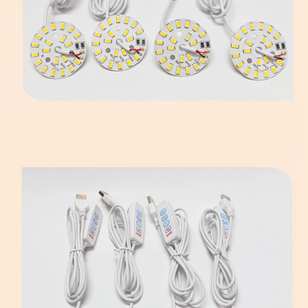 Electronics Project Kit - DIYランププロジェクト用5V LEDライトチップ。USB電源で動作し、スイッチ付きケーブル、色調整機能付き。卓上用ナイトライトとして最適。