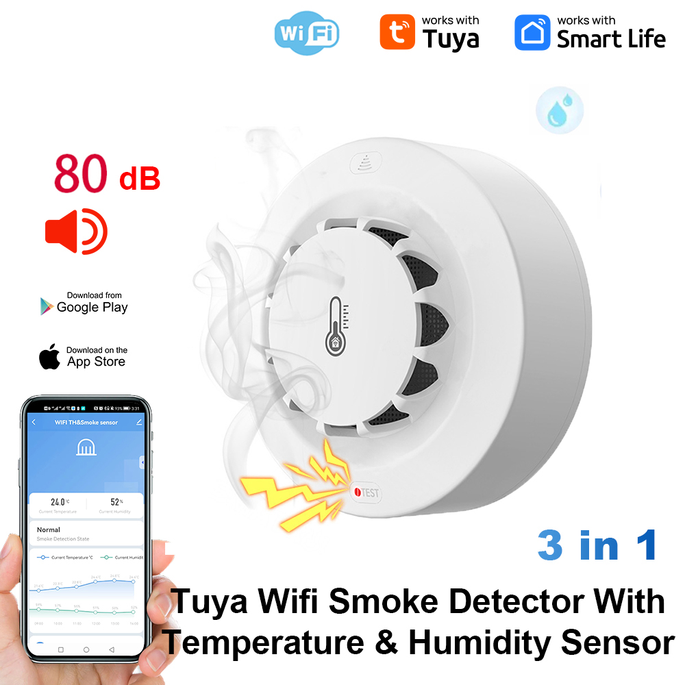 Tuya WiFi 温度と湿度センサー 煙探知機 保護アラー - Wifi Thermostat のレビューと価格