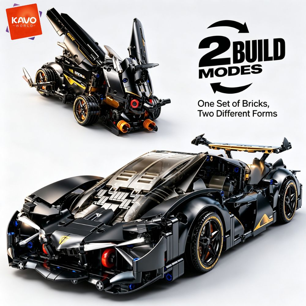 KAVOWORLD 1248ピース MOC ブラック・レーシ - Stem Robotics Kit のレビューと価格