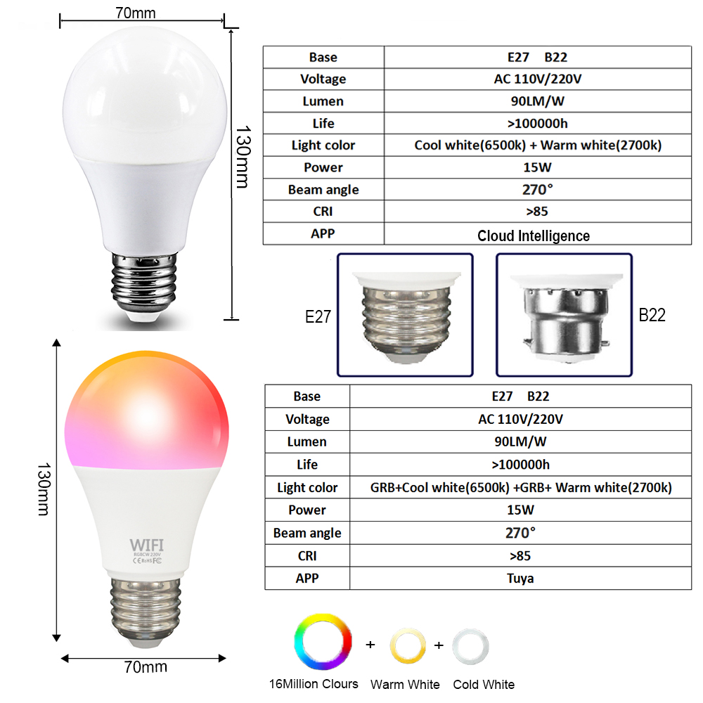15W ハイパワー Tuya WiFi スマート LED 電 - Smart Light Switch Wifi のレビューと価格