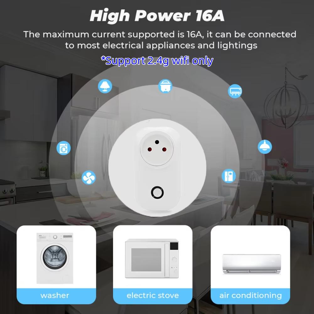 Tuya スマートソケットイスラエルプラグ 16A パワーモ - Smart Light Switch Wifi のレビューと価格