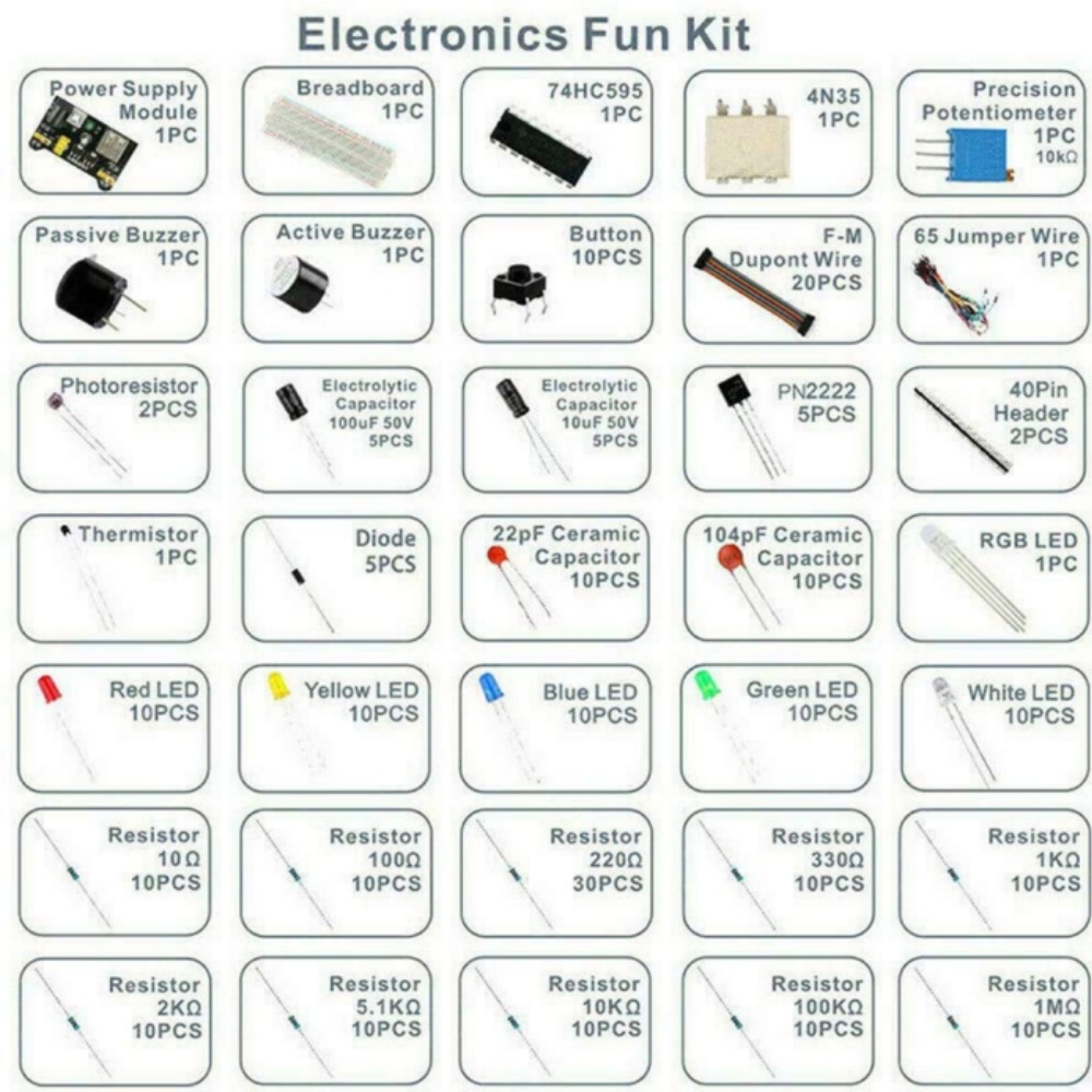 電子部品 電解コンデンサ 抵抗 LED 830穴ブレッドボー - Esp32 Smart Home Kit のレビューと価格