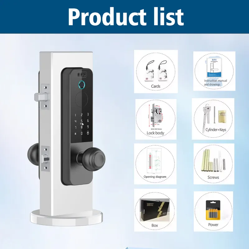 国境を越えて使える木製ドアロック、顔認証スマートロック、グラ - Smart Door Lock Wifi のレビューと価格