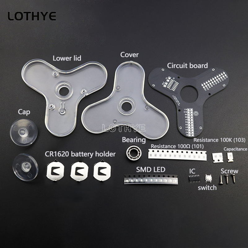 LEDフィジェットスピナーキット,ジャイロライト,日曜大工部 - Electronics Project Kit のレビューと価格