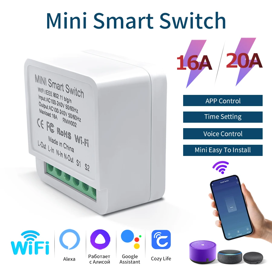 16/20A Wi-Fi対応スマートスイッチ。Alexa、G - Smart Light Switch Wifi のレビューと価格