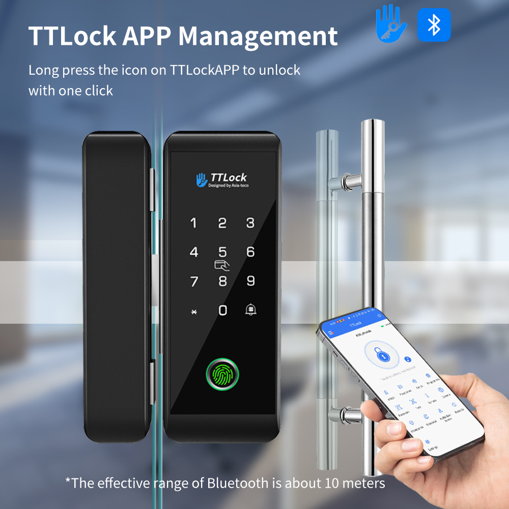 TTLOCK スマートガラスロック 指紋認証 13.56MH - Smart Door Lock Wifi のレビューと価格